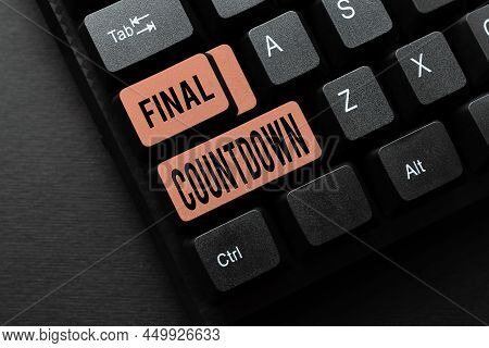 Text Sign Showing Final Countdown. Conceptual Photo Last Moment Of Any Work Having No Posibility Of 