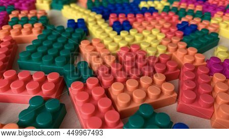 Children's multi-colored constructor for the play and relaxation of a small child