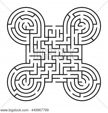 Abstract Maze / Labyrinth With Entry And Exit. Vector Labyrinth 305.