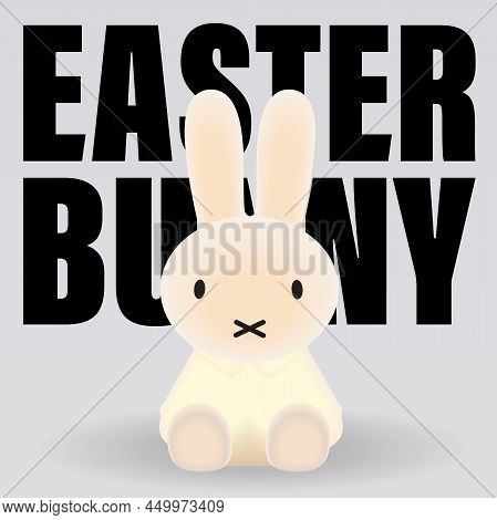 Cute Easter Bunny Simple Vector Rabbit Cartoon