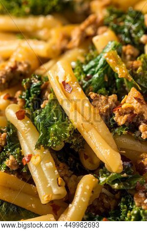 Homemade Kale And Sausage Caserecci Pasta