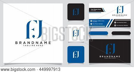 Initials Letter Ej Logo Vector Design With Business Card Design