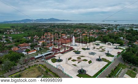 Aerial View Of Grand Mosque In Banten. Top View Of The Mosque Forest. Serang, Indonesia, February 26