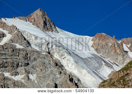 Mountain with ice slope. Tien Shan