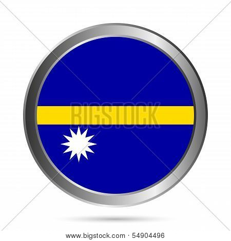Nauru Flag Button.