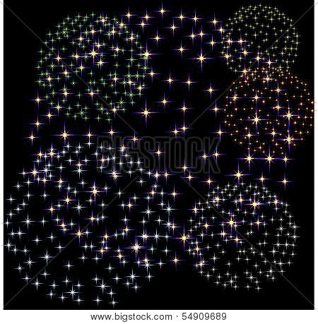Graphic fireworks in black background