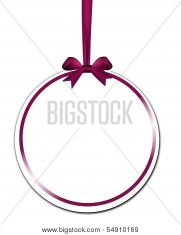 Decorative Round With Violet Red Bow