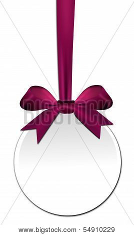 Decorative Round With Violet Red Bow