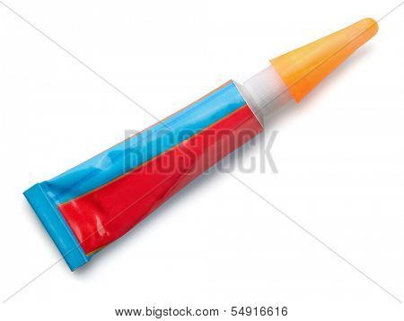 Glue tube isolated on white