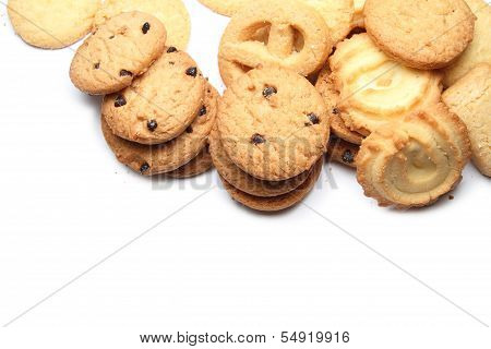 Cookies on white background