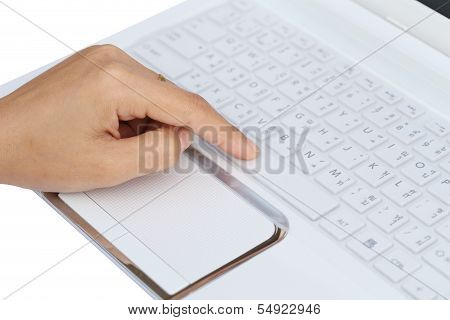 Finger Pushing The Space Bar Button