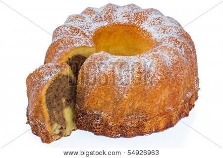 a marble cake for dessert. symbolic photo for taxes, duties and interests