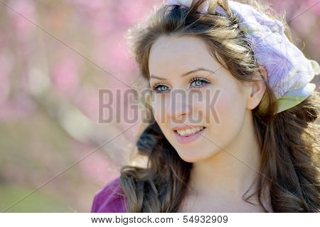 young beautiful woman portrait outdoor