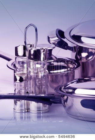 Rustfrit stål peber boks og Saltcellar