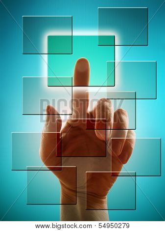 Hand Working With Tuoch Screen Interface