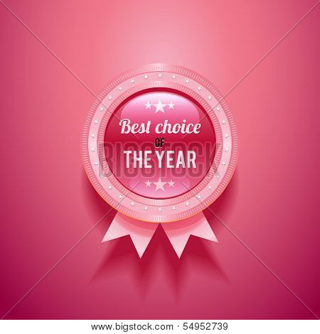 Pink Vector Glossy Badge