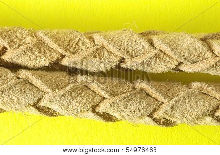Brown Textured Braided Leather Necklace
