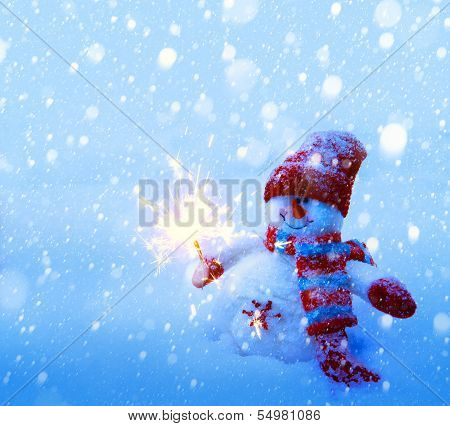 Art Snowman Christmas Card