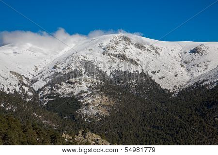 Snowy mountains and world ball