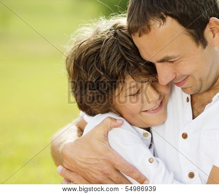 Father and son in nature