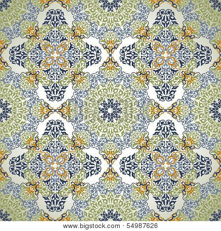 Seamless pattern in mosaic ethnic style.