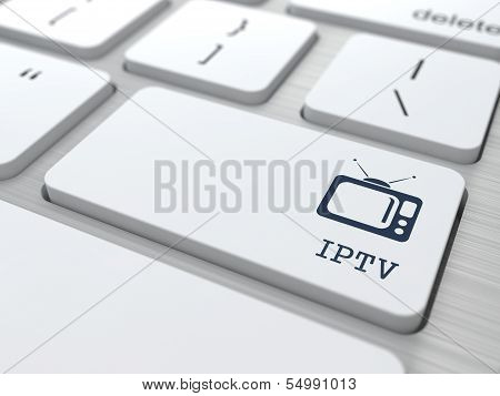 IPTV on White Keyboard Button.