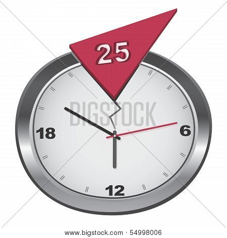 Vector cracked 25-hour clock