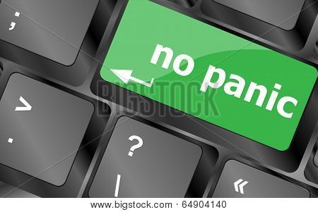 No Panic Key On Computer Keyboard - Social Concept