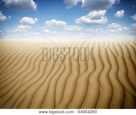 Sand dunes at sunset in the Sahara Desert