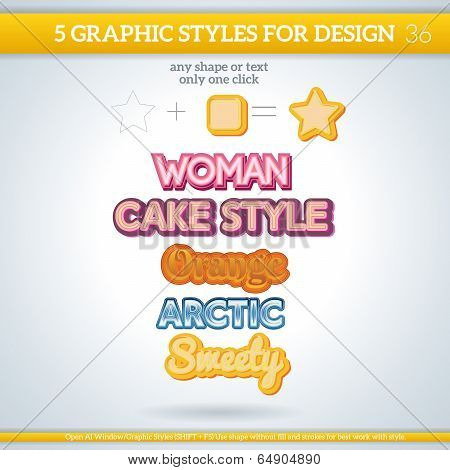 Set Of Various Graphic Styles For Design.