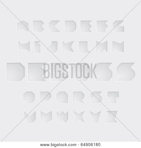 Vector Debossed Alphabet Set
