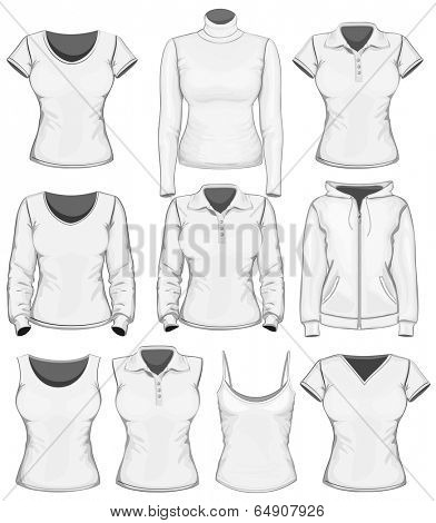 Vector. Women's clothes big collection.