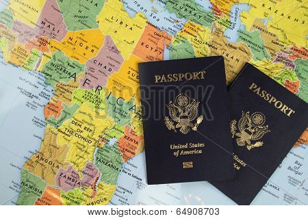 Passports on Map