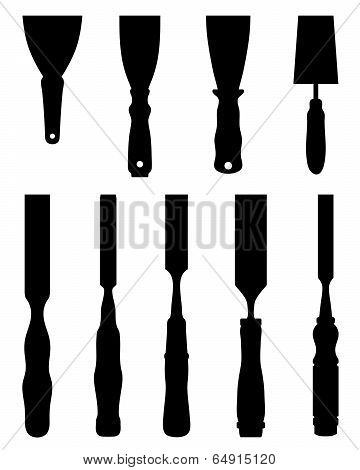 chisels and spatula