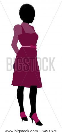 Afro-americana dello Shopping illustrazione Silhouette