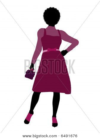 Afro-americana dello Shopping illustrazione Silhouette