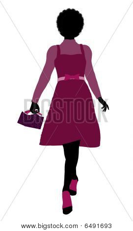 Afro-americana dello Shopping illustrazione Silhouette