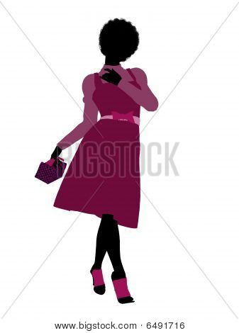 Afro-americana dello Shopping illustrazione Silhouette