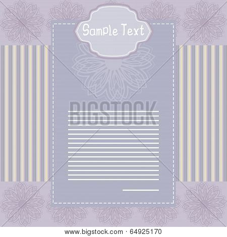 Purple Card With Template For Your Text
