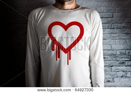 Hearbleed Bug Symbol On White Shirt