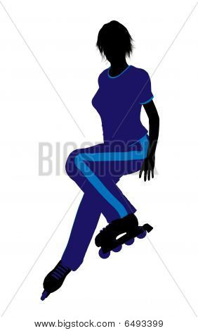 Silhueta feminina Roller Skater