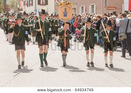 Miesbach / Germany / Bavaria - 05.May: year day of mountain troops on 04.05.2014 in Miesbach