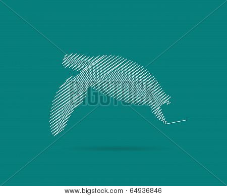 Turtle Abstract Isolated On A Azure Backgrounds.