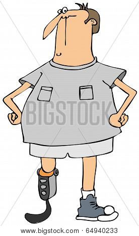 Man with one blade leg