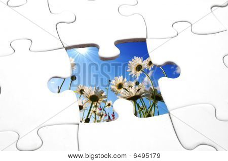 Puzzle et fleur