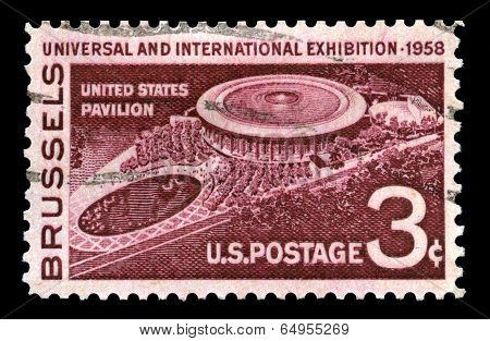 Us Postage Stamp Commemorating The 1958 Brussels Worlds Fair