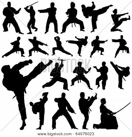 Vector Set Of 300 Very Detailed People Silhouettes