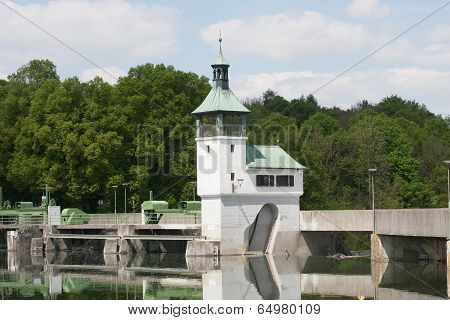 Dam On The Lake In Augsburg
