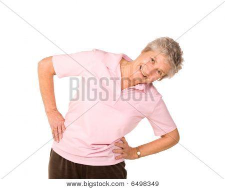Senior Lady Stretching Before Exercise