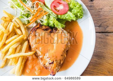 Delicious Set Of Grilled Chicken Steak